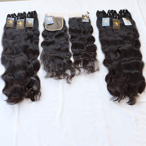 Fournisseurs de cheveux vierges non traités 4x4 5x5 6x6 Hd Lace Closure et mèches indiennes brutes avec Swiss Hd Closure Frontal - Product Image 1