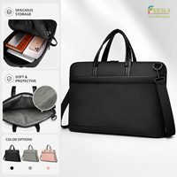 Sac Messager Étanche pour Ordinateur Portable 15,6 Pouces, Sacoche Professionnelle Fine, Sac à Main pour Ordinateur, Housse d'Épaule, Pochette Noire – Vente en Gros