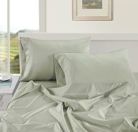 Parure de lit 4 pièces 100 % coton égyptien, drap plat en satin soyeux, drap-housse respirant et taies d'oreiller