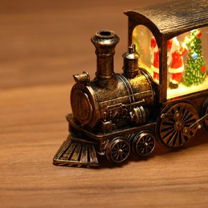 Lumières d'eau créatives en forme de train de Noël, décorations de Noël, cadeaux, lumières LED en plastique, boules de neige lumineuses de Noël - Product Image 6