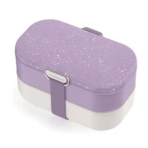 Triple BACK TO SCHOOL BPA Free Camping Bento Box Leakproof Go Outside Lunch Box With Cutlery