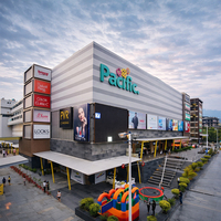 Edificio Comercial Residencial, Edificio de Oficinas de Tres Pisos, Estructura de Acero Prefabricada, Centro Comercial de Vidrio