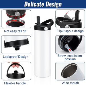 Haute qualité 15oz 20oz gobelet à double paroi flacon maigre droit en acier inoxydable sublimation ébauches bouteille d'eau - Product Image 3