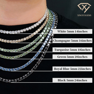 5mm Moissan ite Tennis Kette GRA Zertifikat VVS Moissan ite Halskette Frauen Männer 925 Sterling Silber Handmade Tennis Kette Halskette - Product Image 3