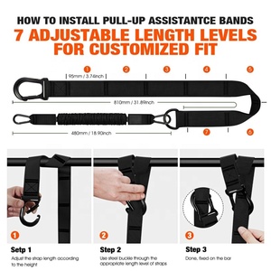 CZFIT Pilates Yoga Strap Double Loop Straps <b>Pull</b> Assistance <b>Bar</b> Resistance Bands-Heavy-Duty Adjustable Lightweight Fabric - Product Image 2