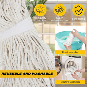 Tête de vadrouille en coton à bandes coupantes de 24oz pour le remplacement de la brosse commerciale pour le nettoyage général et des sols - Product Image 6