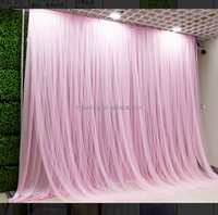 Rideau de fond de scène professionnel moderne Muwei en soie glacée double couche pour mariage, draperie de scène, tissu de fond de fête, accessoires de décoration