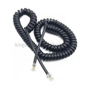 High Quality Customized RJ12 RJ11 4P4C 6P4C Telephone Cable Spiral Coil Handset Cord Telephone Cables