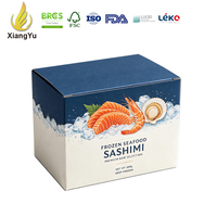 Boîte à fruits de mer en carton ondulé écologique, prête à l'emploi, imperméable, personnalisée, pour sashimi, saumon, palourdes surgelés