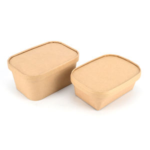 Tazón Redondo Desechable de Papel Kraft Biodegradable de Grado Alimenticio con Tapa de PET para Envasado de Alimentos, Impresión Personalizada de Alta Calidad - Product Image 2