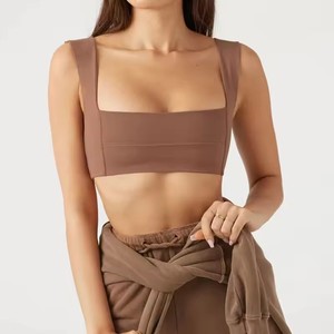 Soutien-gorge de <span class=keywords><strong>sport</strong></span> pour <span class=keywords><strong>femme</strong></span> à maintien moyen, dos croisé, rembourré, avec coussinets amovibles, idéal pour le yoga - Product Image 1