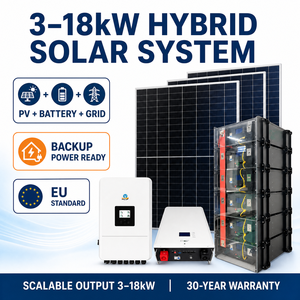 Kit de Actualización de Energía <span class=keywords><strong>Solar</strong></span> Híbrida Inteligente, Sistema de Conexión a la Red con Batería de 48v, Sistema de Energía <span class=keywords><strong>Solar</strong></span> de 3Kw-18kw para el Hogar - Product Image 1