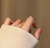 Bagues minimalistes en argent sterling 925 plaqué or 18 carats, forme de corde torsadée, zircon, diamant, forme de cœur, pour femmes