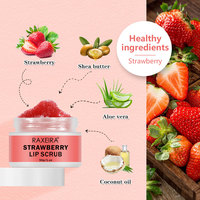 Gommage et baume pour les lèvres rose fraise OEM ODM, soin des lèvres hydratant naturel végétalien, exfoliant au sucre, gommage pour les lèvres, marque privée