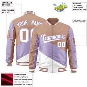 थोक अनुकूलन योग्य कैनवास बमवर्षक जैकेट विश्वविद्यालय रंग ब्लॉक लेटरमैन डिजाइन फ्रंट-सिले नाम संख्या - Product Image 3