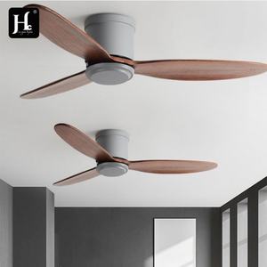 Panneau de ventilation moderne de 52 pouces avec pales en bois noir pour un usage domestique. Télécommande de ventilateur de plafond encastré personnalisée - Product Image 6