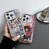 Mode Téléphone étui pour iphone XR 11 12 13 14 15 Pro Max Plus Dessin Animé Anime One Pieces Luffy Zoro IMD Anti-Chute Antichoc Couverture