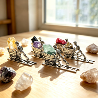 Chariot de mineur en métal en gros avec cristal brut naturel, décor de bureau pour collectionneur, cadeau, fournisseur en gros