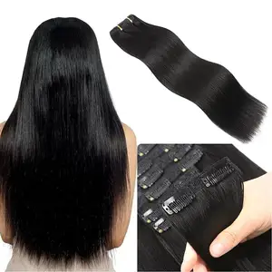 Extensions de cheveux naturels lisses indiens Remy — doreen, cheveux naturels, blond, vierge, sans couture, soyeux, personnalisé, Double Drawn, vente en gros, 7 pièces/ensemble