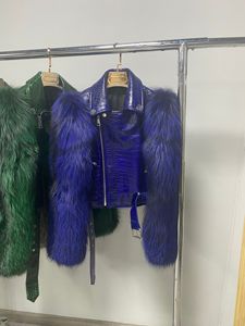 Giacca di pelliccia di <span class=keywords><strong>vera</strong></span> volpe con pelliccia da donna elegante e spessa in <span class=keywords><strong>pelle</strong></span> invernale da donna - Product Image 5