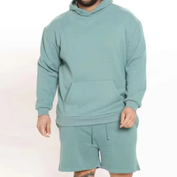 Ensemble confortable et respirant pour homme, idéal pour l'hiver : sweat à capuche et short, design unique, en polaire polyester/coton, teinture dip, séchage rapide, personnalisable