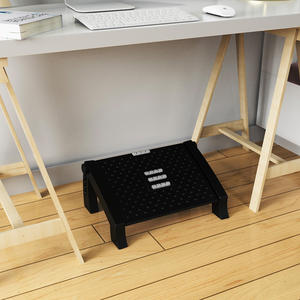 Reposapiés elevado ajustable para oficina en casa debajo del escritorio, taburete inclinable para aliviar el estrés, soporte inclinado para pies de plástico debajo del escritorio - Product Image 2