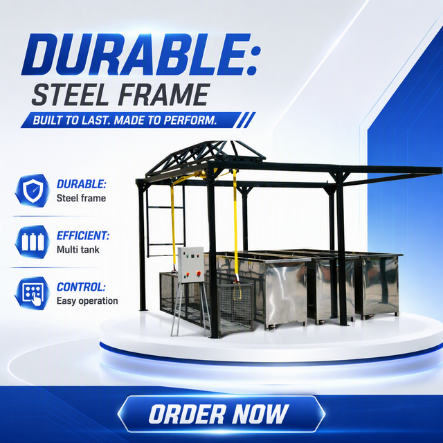 Chemical Dipping Tank Metal Pretreatment Bath Pickling Tank Crane System Stainless Steel PP Degreasing Phosphating Washing PP