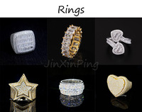 Luxe glacé 925 argent Bling Bling Moissanite diamant bague pour hommes véritable Moissanite Hip Hop bague