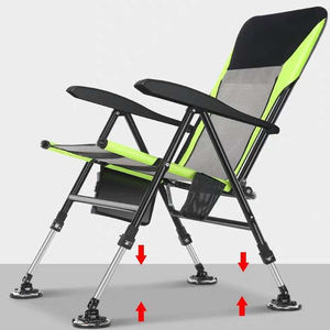 كرسي صيد محمول قابل للطي للشاطئ، كرسي استرخاء قابل للتعديل للاستخدام الخارجي، كرسي صيد أخضر من سبائك الألومنيوم للشاطئ - Product Image 6