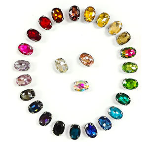 คริสตัลรูปไข่ 3 มิติ ขนาด 10*14 มม. แบบเจาะรูเย็บติดด้วยมือ หลังแบน สีขาว ทำจากแก้ว เป็นมิตรกับสิ่งแวดล้อม สามารถปรับแต่งได้  คริสตัลหลวมแบบเพชร 12 ชิ้น - Product Image 1