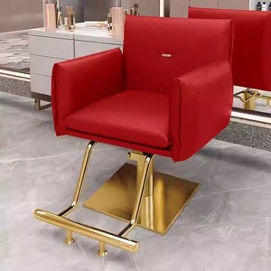 Fauteuil de coiffure haut de gamme marron avec pompe hydraulique et rotation, chaise de barbier moderne pour salon - Product Image 4