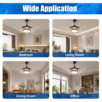 Ventilateur de plafond LED moderne pour salon, style fer forgé de luxe, moteur DC, télécommande, lampe ventilateur à intensité variable