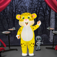 Blow up Full Body Animaux Costumes Jaune Léopard Halloween Party Costume Léopard Gonflable pour Adultes