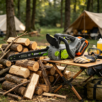 Scie à chaîne électrique sans fil industrielle 21V 12 pouces à moteur brushless haute vitesse pour bricolage, coupe de bois, élagage d'arbres et débardage