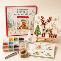 Kit d'art en mosaïque de verre, ensemble de carreaux de verre à créer soi-même avec chevalet en bois, décoration de table, cadeau pour enfants et adultes