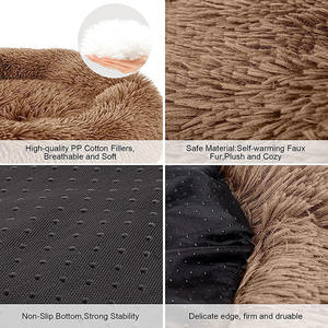 Cama redonda ortopédica para perro, donut de felpa orgánica pequeña, impermeable, barata, con logotipo, oem, venta al por mayor - Product Image 6