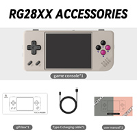 Pour console de jeu portable Linux RG28XX, écran de 2,83 pouces, processeur quadricœur, appareil de jeu rétro portable, résolution 640x480, 3100 mAh