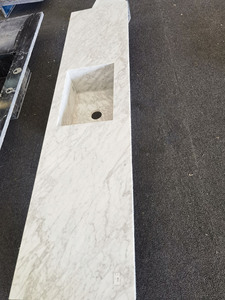 Élégant lavabo en marbre blanc de Carrare, lavabo en pierre naturelle, lavabo à <span class=keywords><strong>main</strong></span> en marbre poli, grand lavabo de salle de bain en marbre <span class=keywords><strong>pour</strong></span> hôtel et maison - Product Image 3