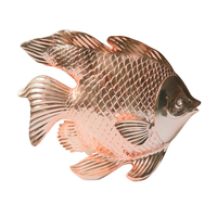 Maison Décoration Polyresin Poisson Rouge Figurine Décor Nautique Résine Or Poisson Statue Table Fengshui Décoration