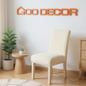 Protection de chaise Housse de chaise en velours doux au toucher de qualité supérieure Motif teint uni Extensible Lavable Anti-poussière Anti-rayures - Product Image 2