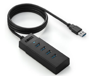 Hub USB 3.0 4 ports avec câble, plastique noir, OEM personnalisable, prêt à être expédié - Product Image 4