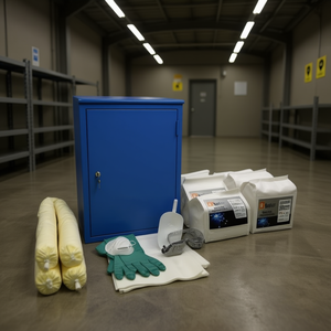 Spill Kit for Sulfuric Acid in Cabinet with Absorbent <b>Pads</b> Gloves And Safety Gear - Product Image 3