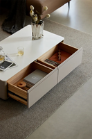 Atunus Table basse de salon de style italien et support TV avec tiroirs Tables console Meuble TV en bois Table centrale unique