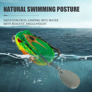 5 pz/lotto Esche da pesca Thunder and Lightning <span class=keywords><strong>Frog</strong></span> 30mm/3g per Bass Mini Soft Lure Doppio Amo Top Water - Product Image 6