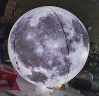 Lune gonflable géante roulante en PVC épais de 0,25 mm avec éclairage LED