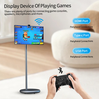 Televisor Inteligente LED HDTV de 27 Pulgadas con Pantalla Táctil Móvil, Altavoz Integrado, Android 15, Portátil con Ruedas