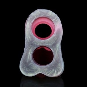 Fantasy Dog Penis Sleeve Luminous Silicone Cock Enlargement <b>Dildo</b> Grith Extender with Penis Ring Ejaculation Delay Couples - Product Image 4
