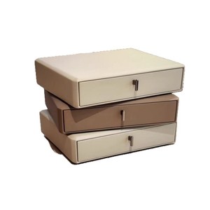 Leather Three Tier <b>Console</b> <b>Table</b> With <b>Storage</b> For Bedroom Modern Design - Product Image 5