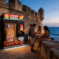 Máquina Expendedora de Pizza de Diseño de Lujo |   Pago con Tarjeta de Crédito y Monedas |   Pantalla Táctil |   Construcción Metálica para Áreas de Alto Tráfico