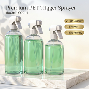 Custom Logo 500-1000ml PET UV Printed Trigger Spray Bottle Professional Head Sprayer Salon Hair Care Hand Perfume Essential Oil - Product Image 1
